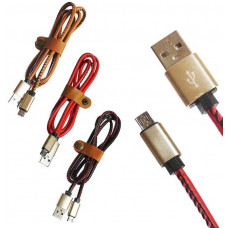Кабель зарядки USB 1 м кожаный Type-C