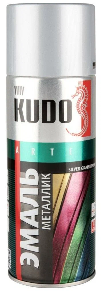 KUDO Эмаль универсал серебро 520мл