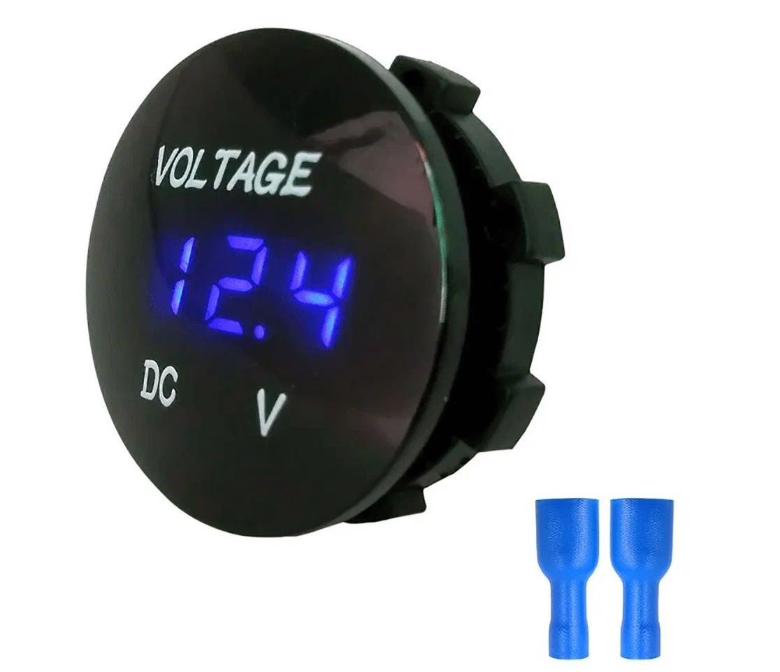 Вольтметр круглый врезной 12-24 глад,