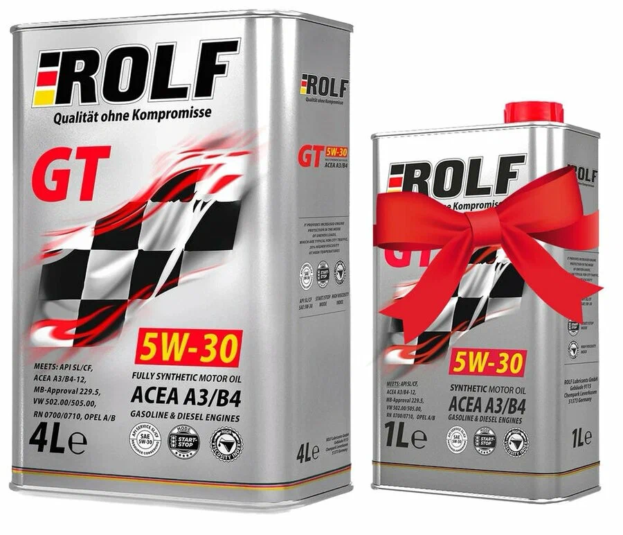 Масло моторное ROLF 5W30 GT SAE A3/B4 4л (акция 4+1)