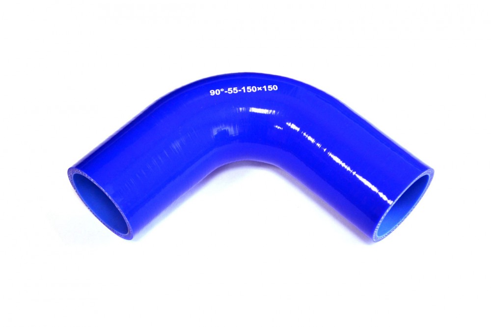 Патрубок угловой силикон 55мм L=150*150мм